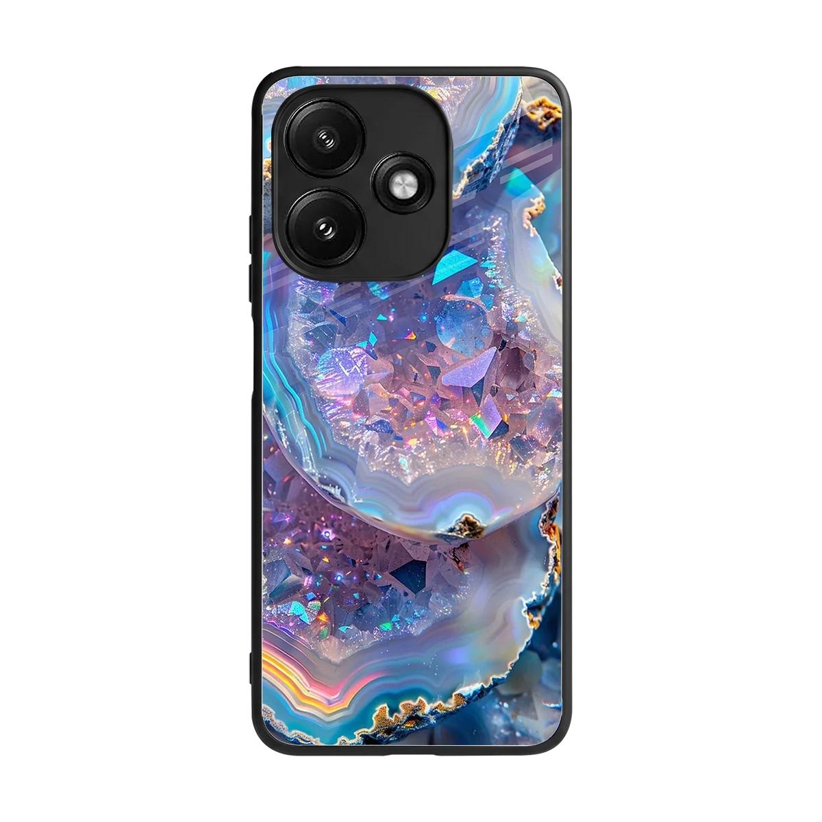 Crystal Veil back phone cover | glass case for redmi 12 5g