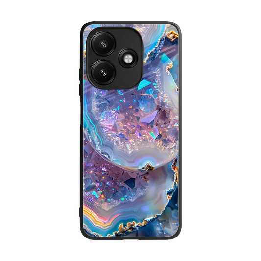 Crystal Veil back phone cover | glass case for redmi 12 5g