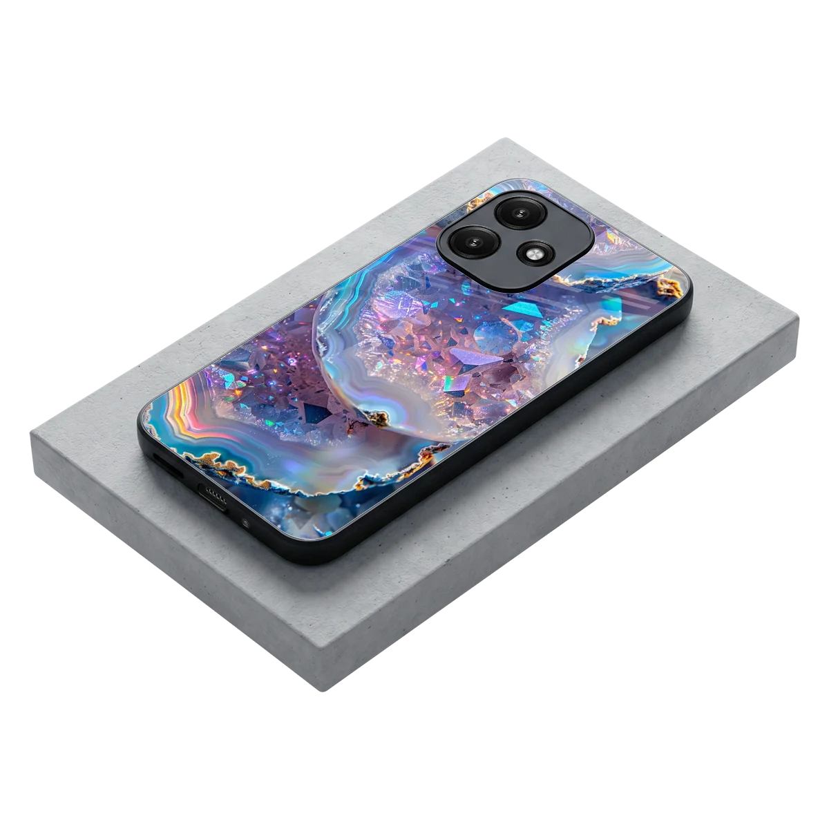 Crystal Veil stylish phone case for redmi 12 5g | glossy glass and slim fit