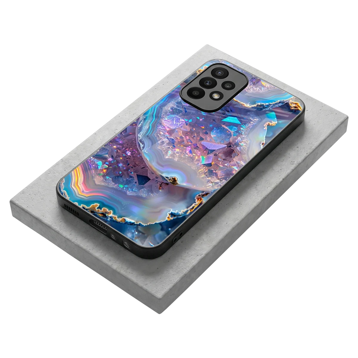 Crystal Veil stylish phone case for samsung galaxy a23 | glossy glass and slim fit