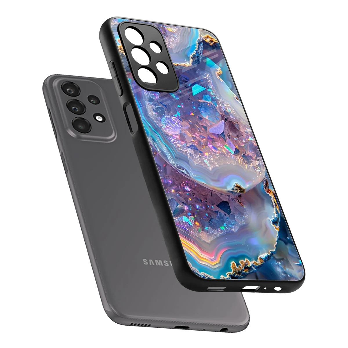 Crystal Veil sleek samsung galaxy a23 cover with tempered glass back and TPU edges