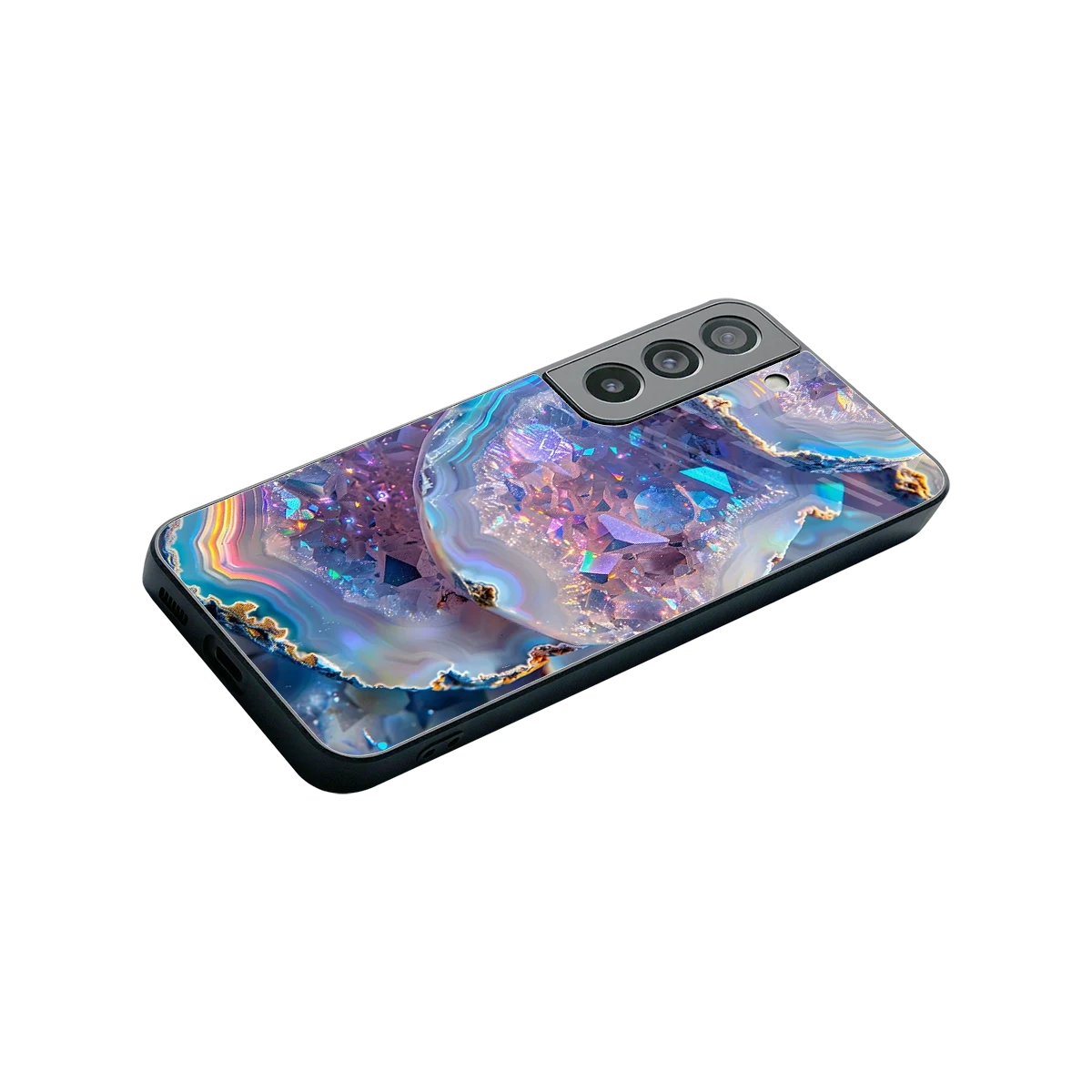 Crystal Veil stylish phone case for samsung galaxy s22 | glossy glass and slim fit