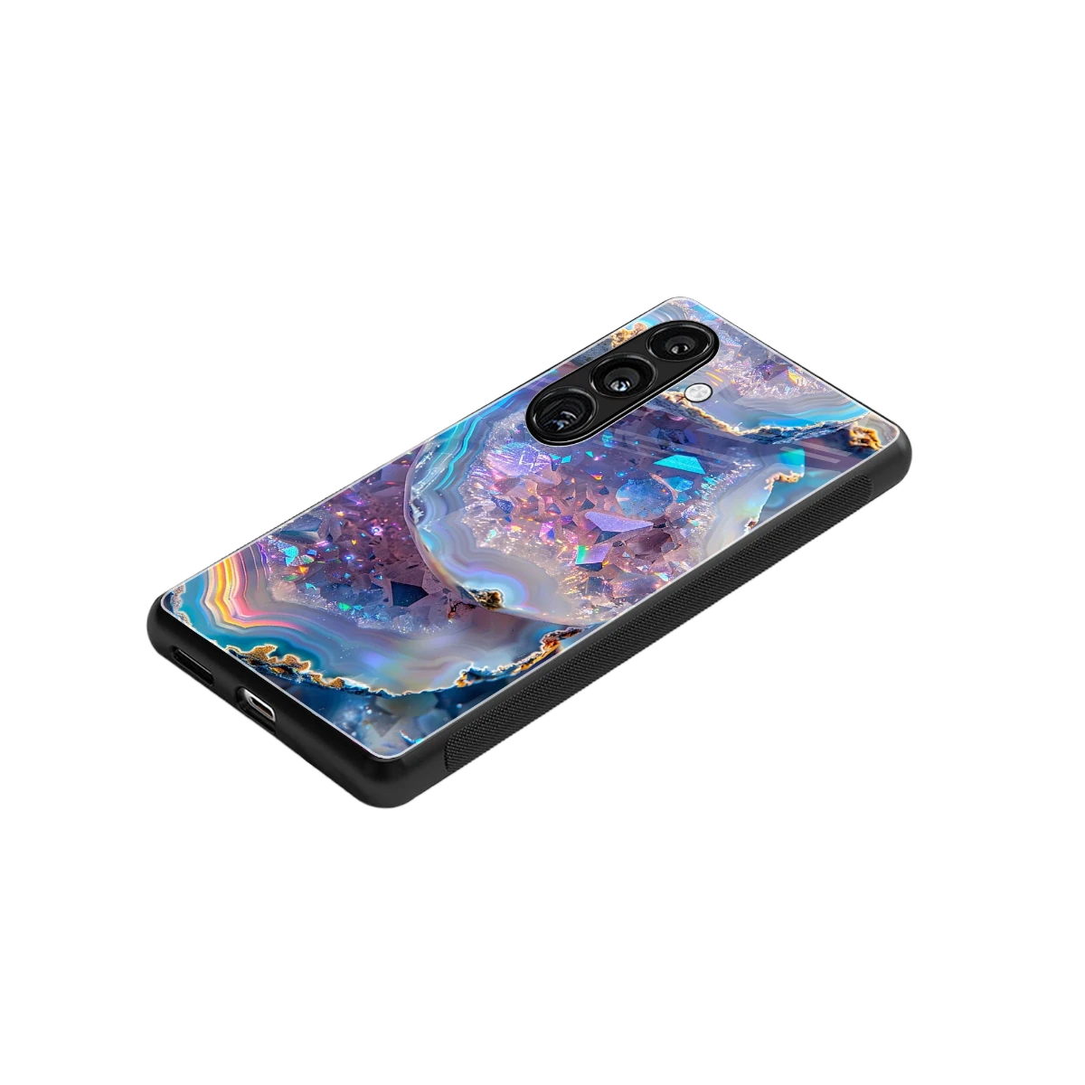 Crystal Veil stylish phone case for samsung galaxy s25 | glossy glass and slim fit