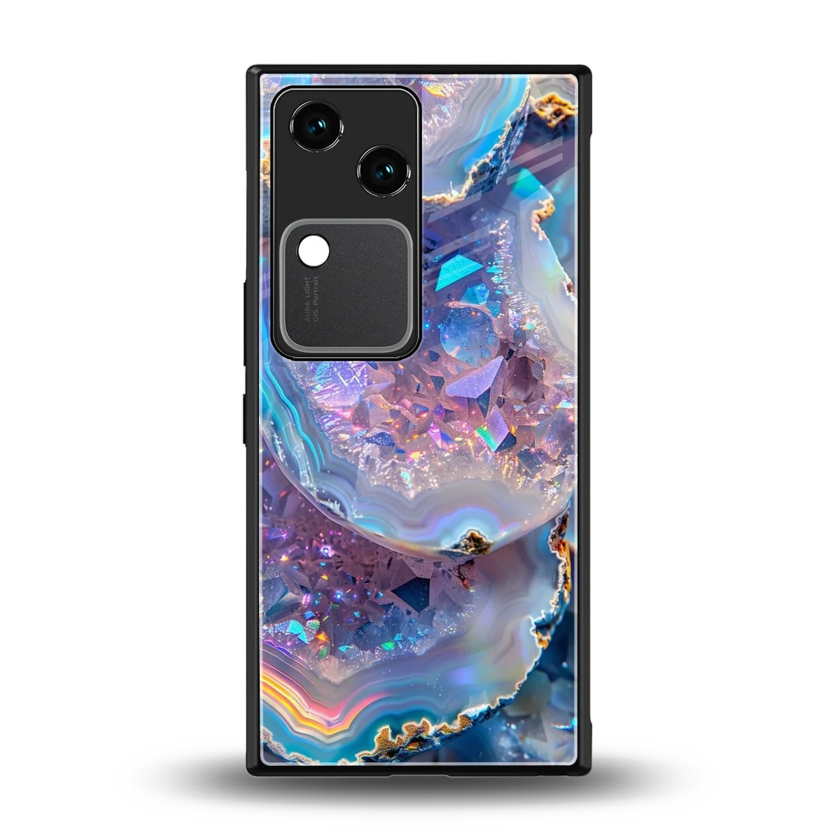 Crystal Veil back phone cover | glass case for vivo v30
