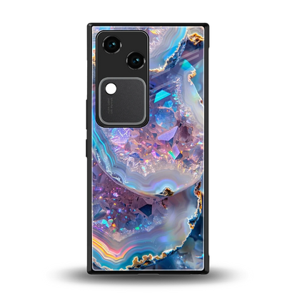 Crystal Veil back phone cover | glass case for vivo v30