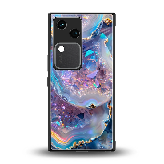 Crystal Veil back phone cover | glass case for vivo v30