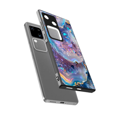 Crystal Veil sleek vivo v30 cover with tempered glass back and TPU edges
