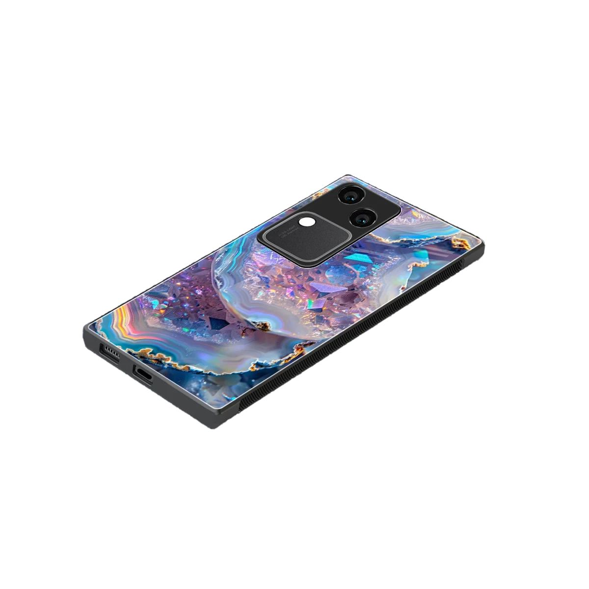 Crystal Veil stylish phone case for vivo v30 | glossy glass and slim fit