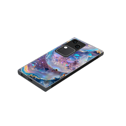 Crystal Veil stylish phone case for vivo v30 | glossy glass and slim fit