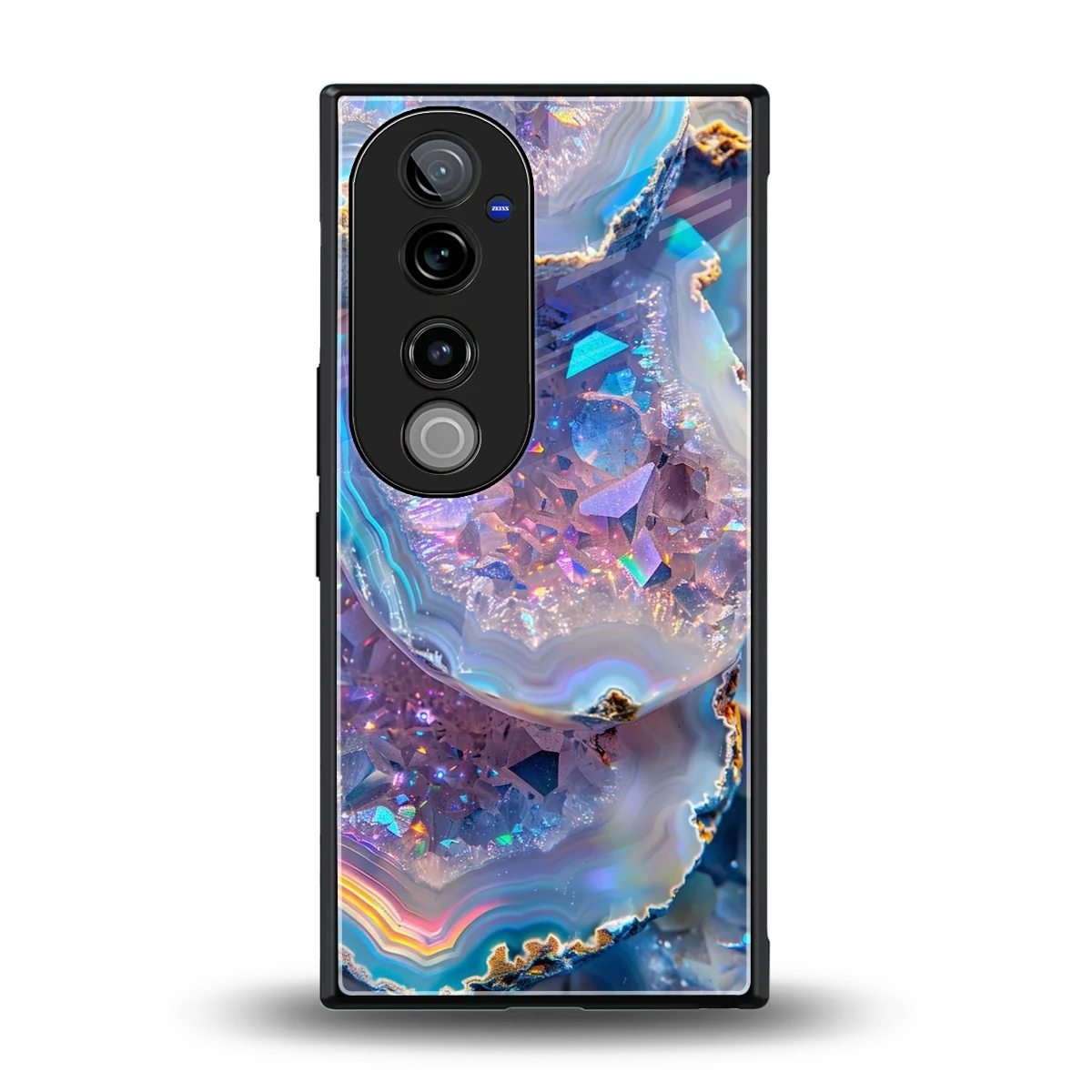 Crystal Veil back phone cover | glass case for vivo v40 pro