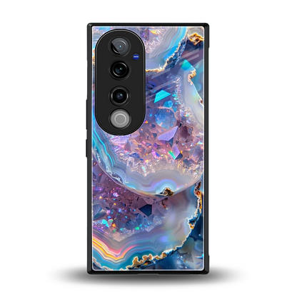 Crystal Veil back phone cover | glass case for vivo v40 pro