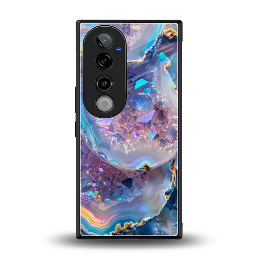 Crystal Veil back phone cover | glass case for vivo v40 pro