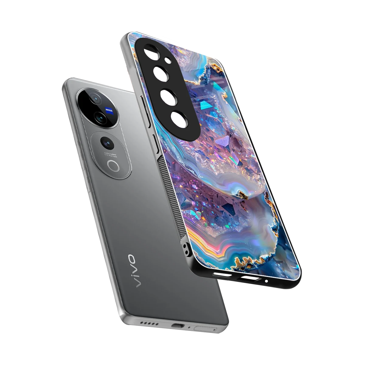 Crystal Veil sleek vivo v40 pro cover with tempered glass back and TPU edges