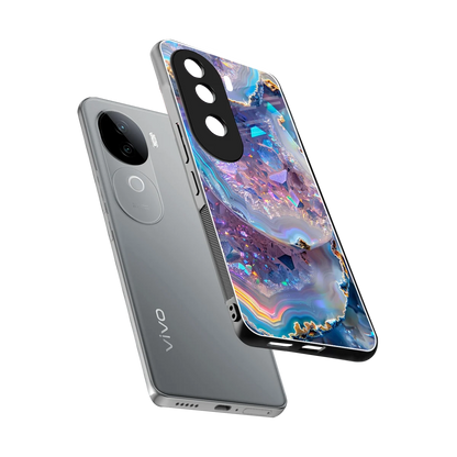 Crystal Veil sleek vivo v40e cover with tempered glass back and TPU edges