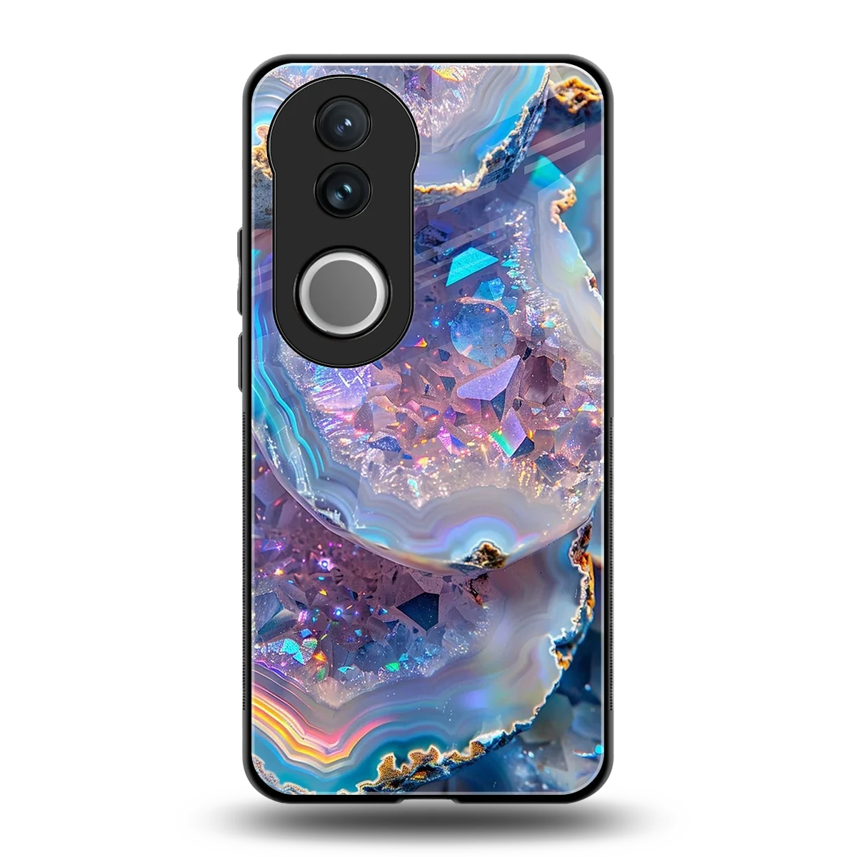 Crystal Veil back phone cover | glass case for vivo v50