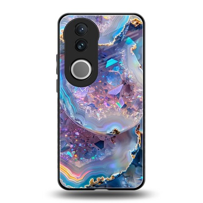 Crystal Veil back phone cover | glass case for vivo v50