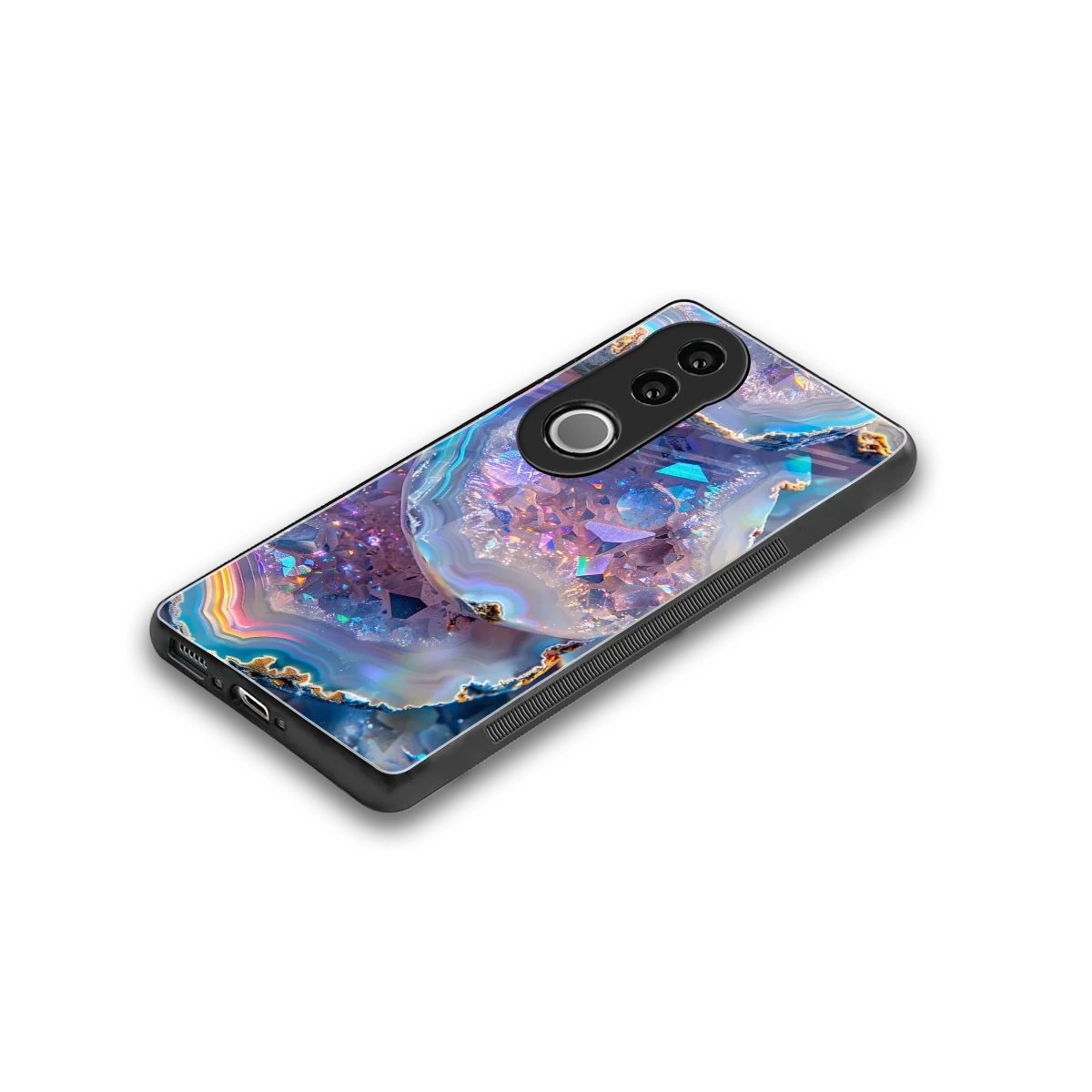 Crystal Veil stylish phone case for vivo v50 | glossy glass and slim fit