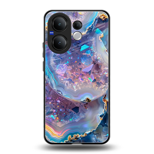 Crystal Veil back phone cover | glass case for vivo v60