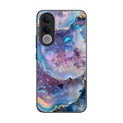 Crystal Veil back phone cover | glass case for vivo v70 fe
