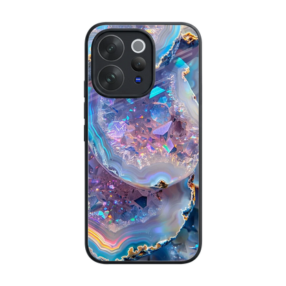 Crystal Veil back phone cover | glass case for vivo v70 elite