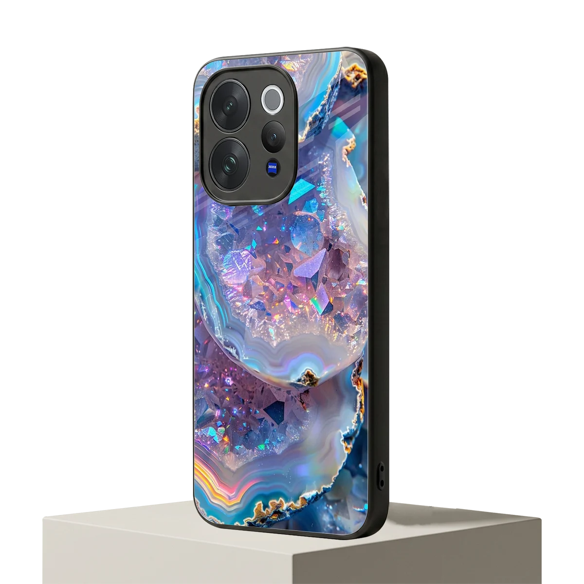 Crystal Veil vivo v70 mobile cover | shockproof glass phone case