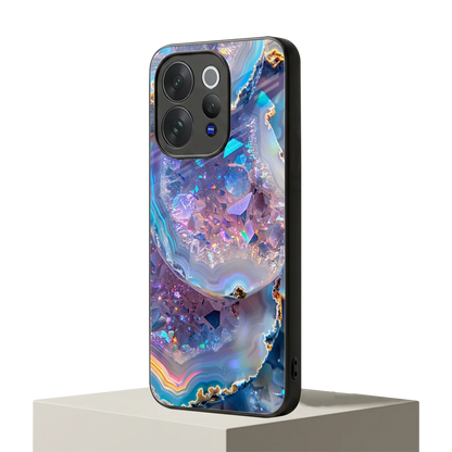 Crystal Veil vivo v70 mobile cover | shockproof glass phone case