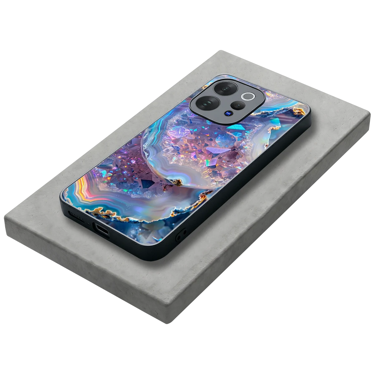 Crystal Veil stylish phone case for vivo v70 | glossy glass and slim fit