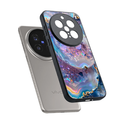 Crystal Veil sleek vivo x200 pro cover with tempered glass back and TPU edges