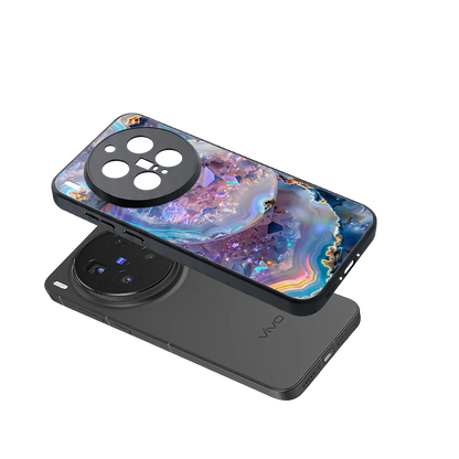 Crystal Veil sleek vivo x300 pro cover with tempered glass back and TPU edges