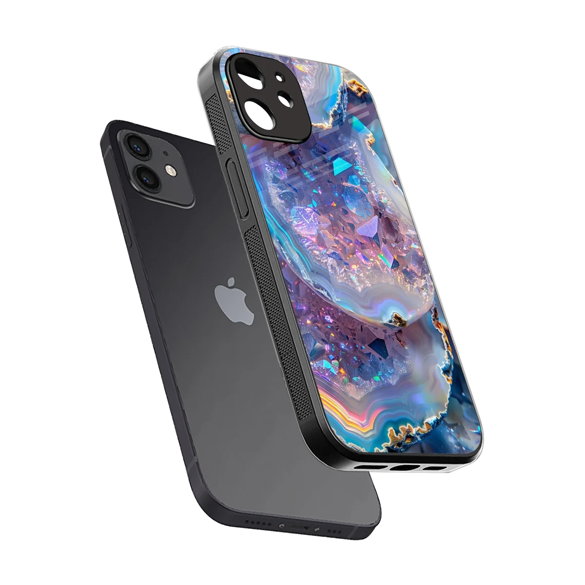 Crystal Veil sleek iphone 12 cover with tempered glass back and TPU edges