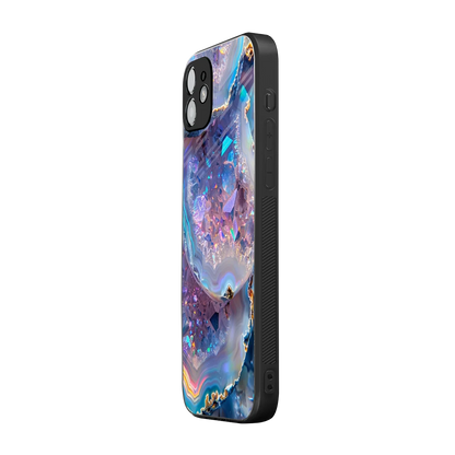 Crystal Veil iphone 12 mobile cover | shockproof glass phone case