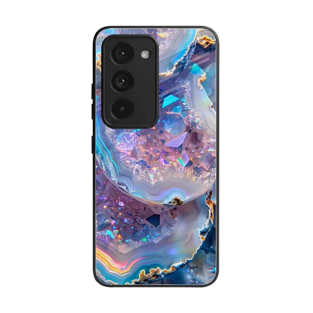 Crystal Veil back phone cover | glass case for redmi 15 5g