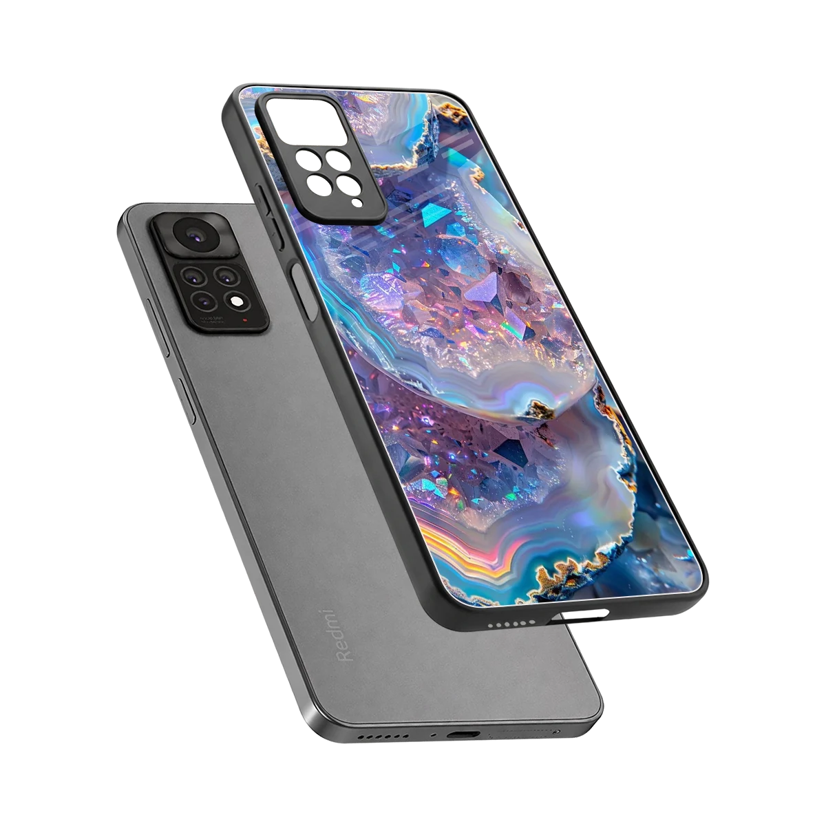 Crystal Veil sleek redmi note 11 pro cover with tempered glass back and TPU edges