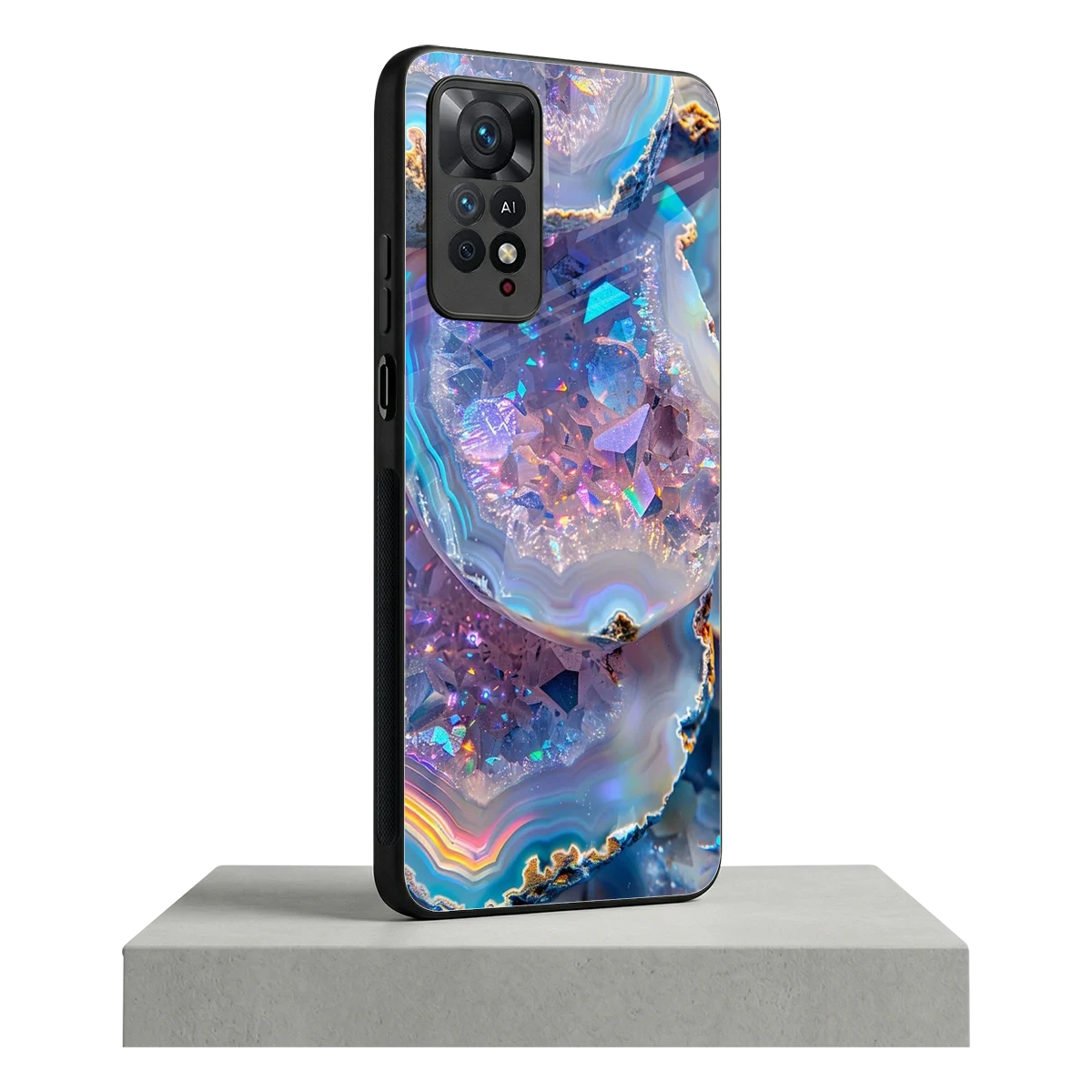 Crystal Veil redmi note 11 pro mobile cover | shockproof glass phone case