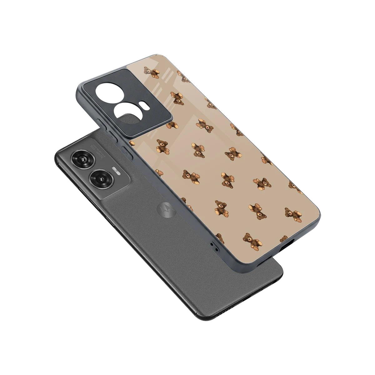 Cuddle Mode sleek motorola edge 50 fusion cover with tempered glass back and TPU edges