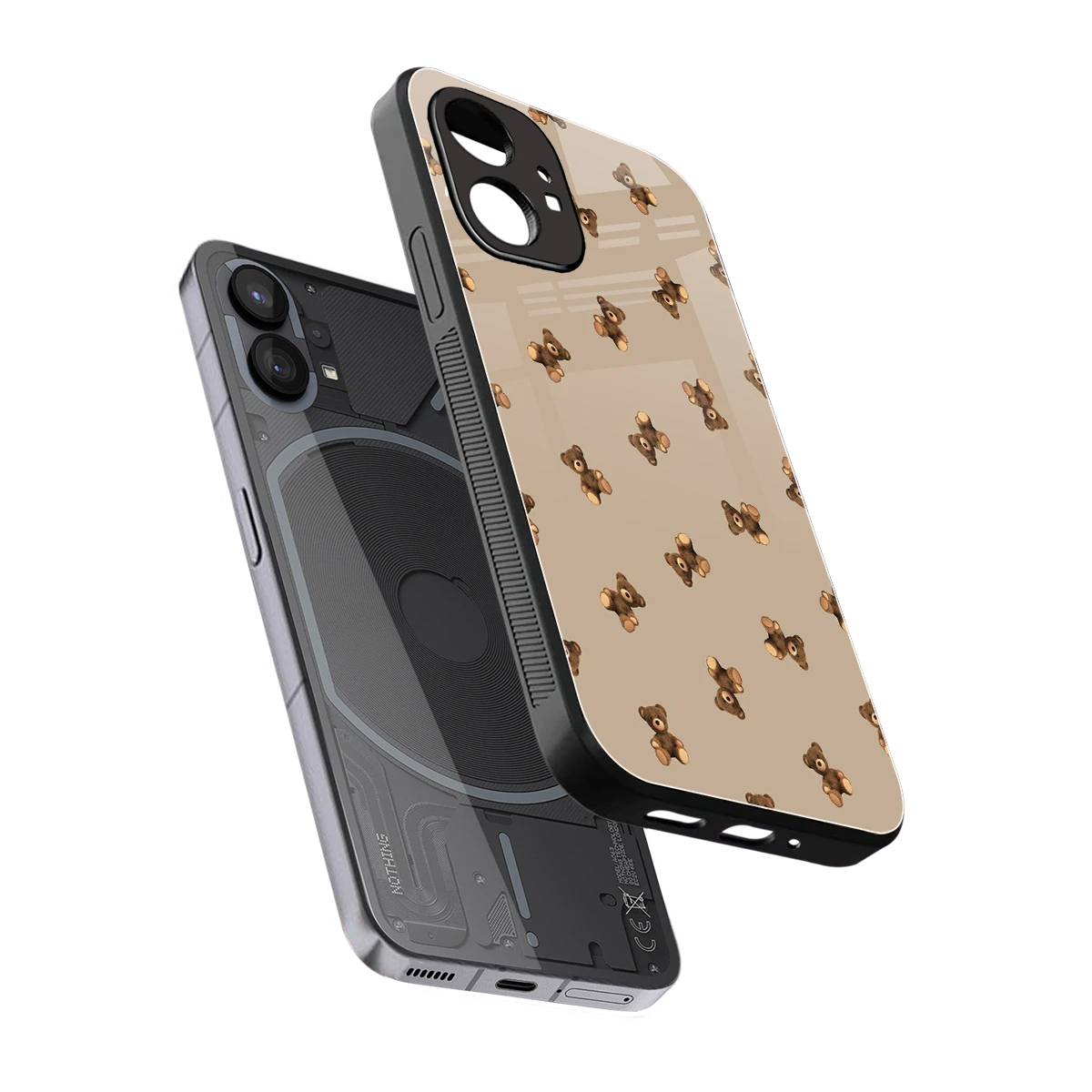 Cuddle Mode sleek nothing phone 1 cover with tempered glass back and TPU edges