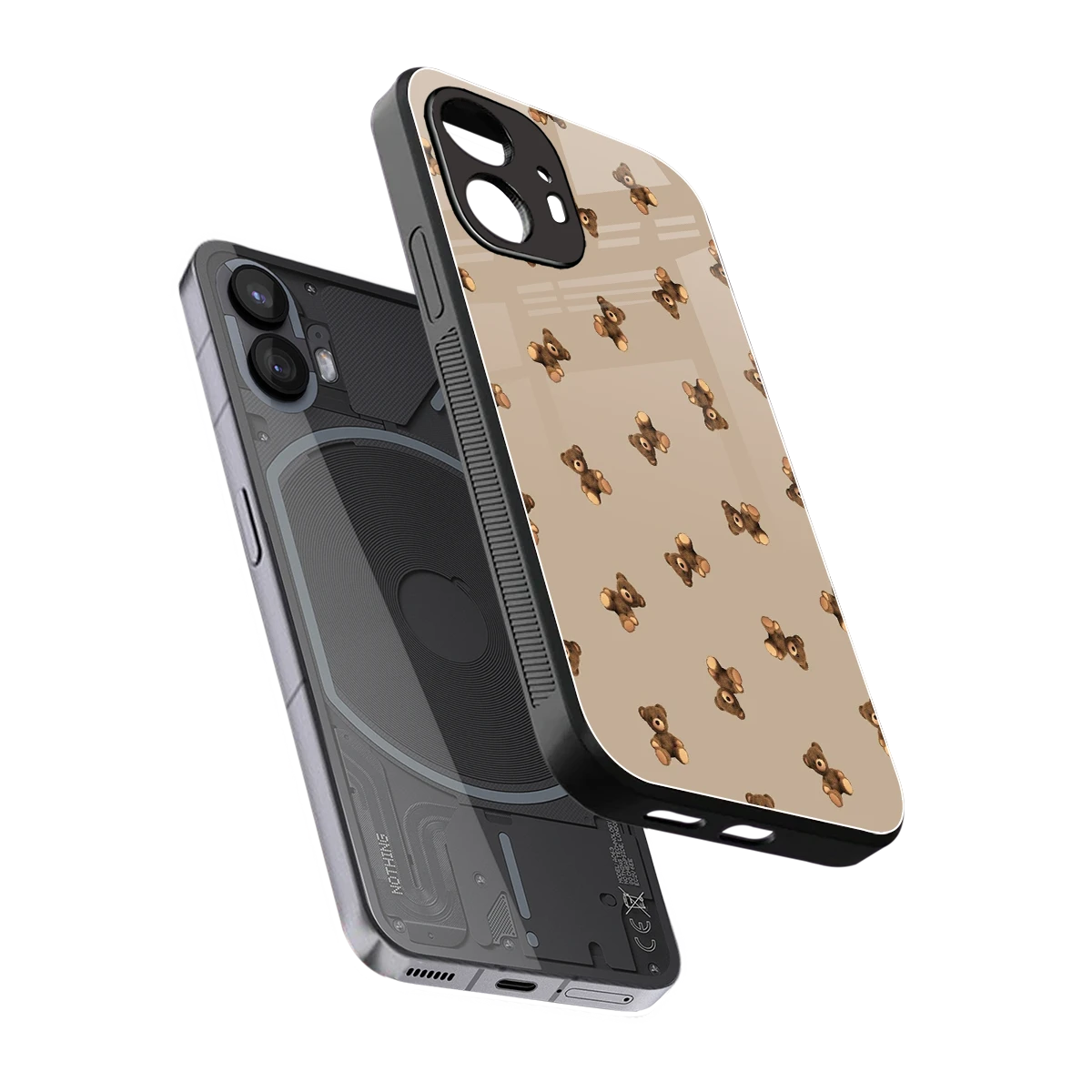 Cuddle Mode sleek nothing phone 2 cover with tempered glass back and TPU edges