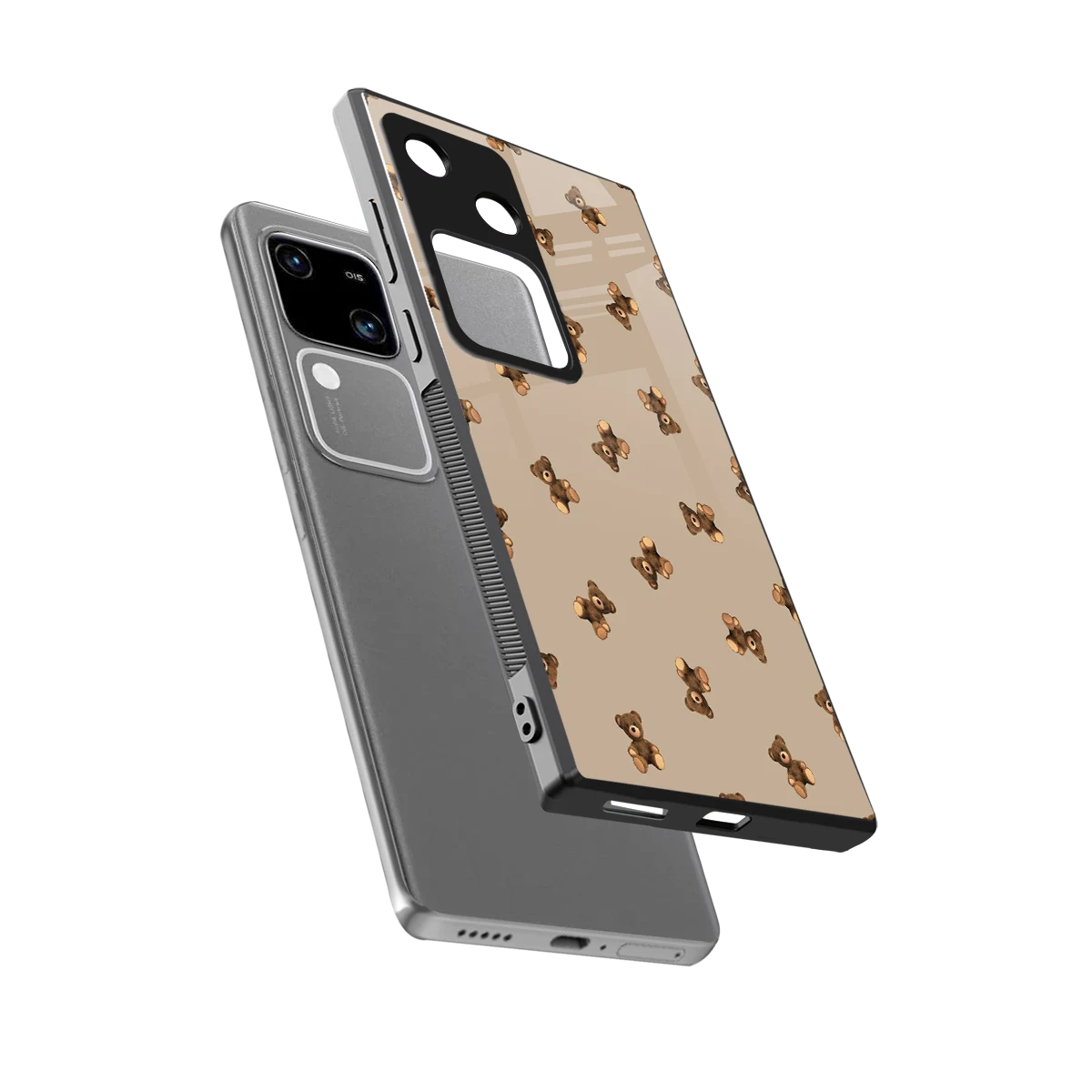 Cuddle Mode sleek vivo v30 cover with tempered glass back and TPU edges