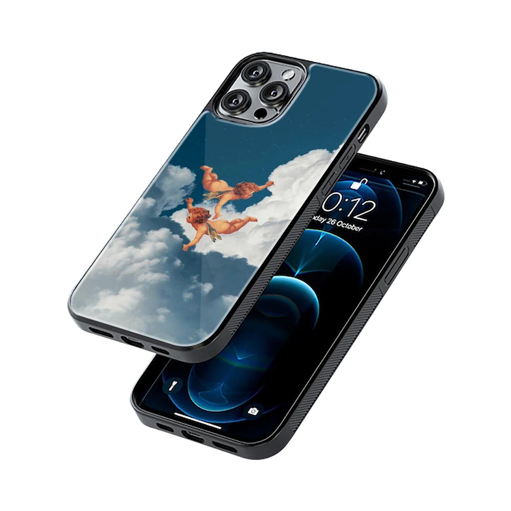 Protective Glass Back Phone Case Compatible with iPhone, Samsung, OnePlus, Pixel & More