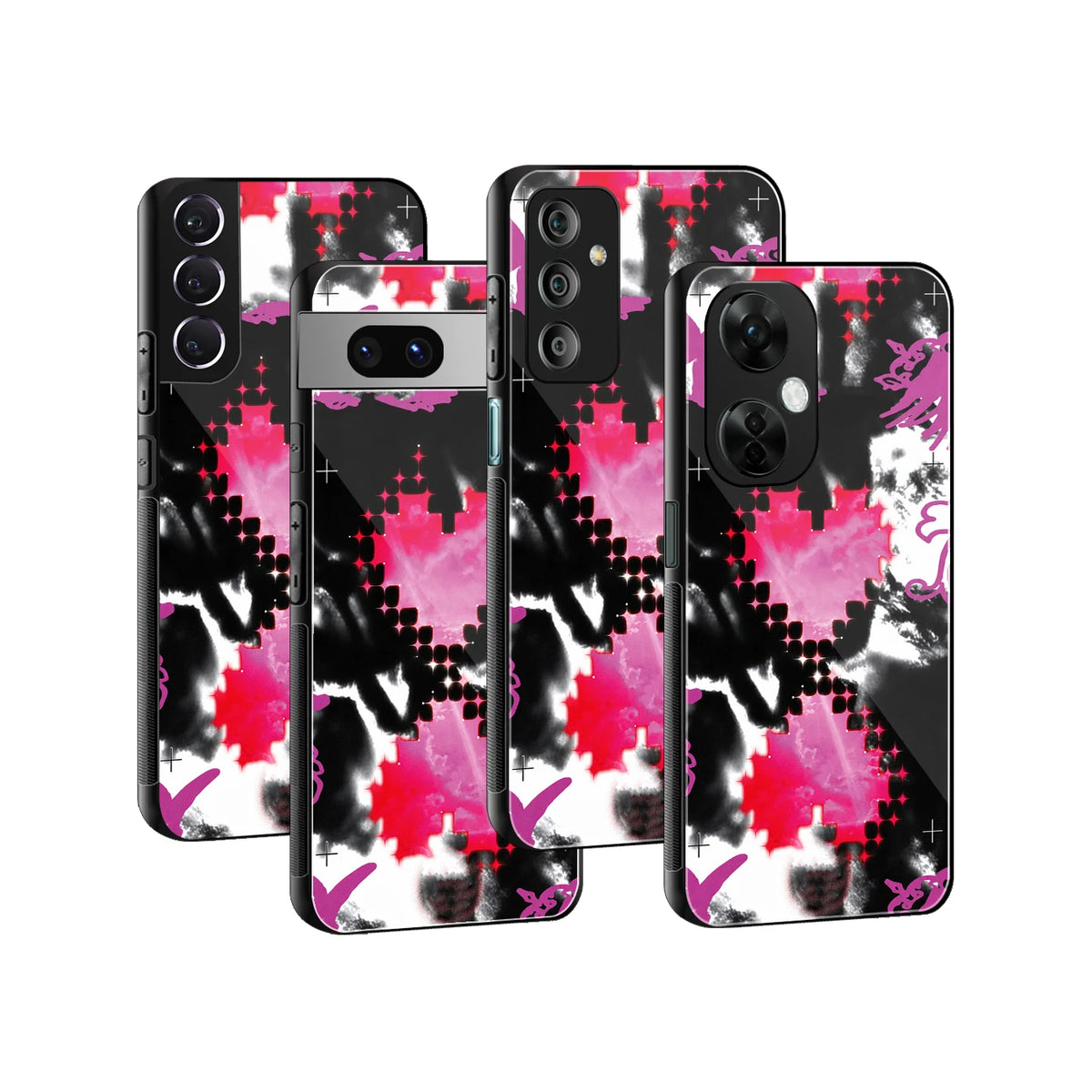 Stylish Glass Back Case for All Smartphones iPhone, Samsung, OnePlus, Pixel, Redmi, Oppo, Vivo, Motorola