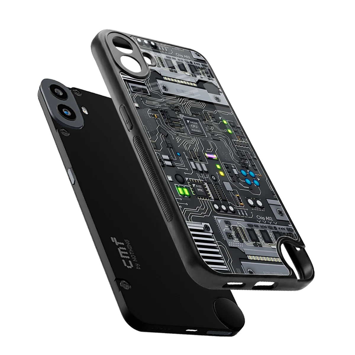Cybercore sleek cmf nothing phone 1 cover with tempered glass back and TPU edges