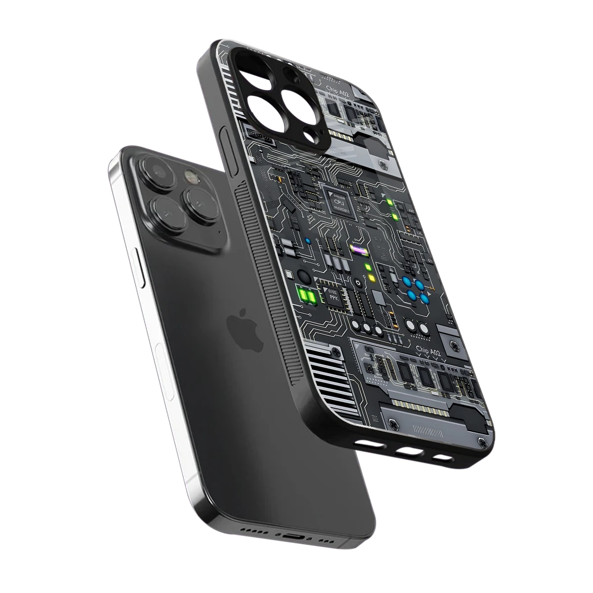 Cybercore sleek iphone 13 pro cover with tempered glass back and TPU edges
