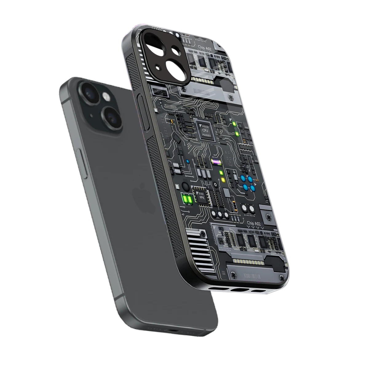 Cybercore sleek iphone 13 cover with tempered glass back and TPU edges