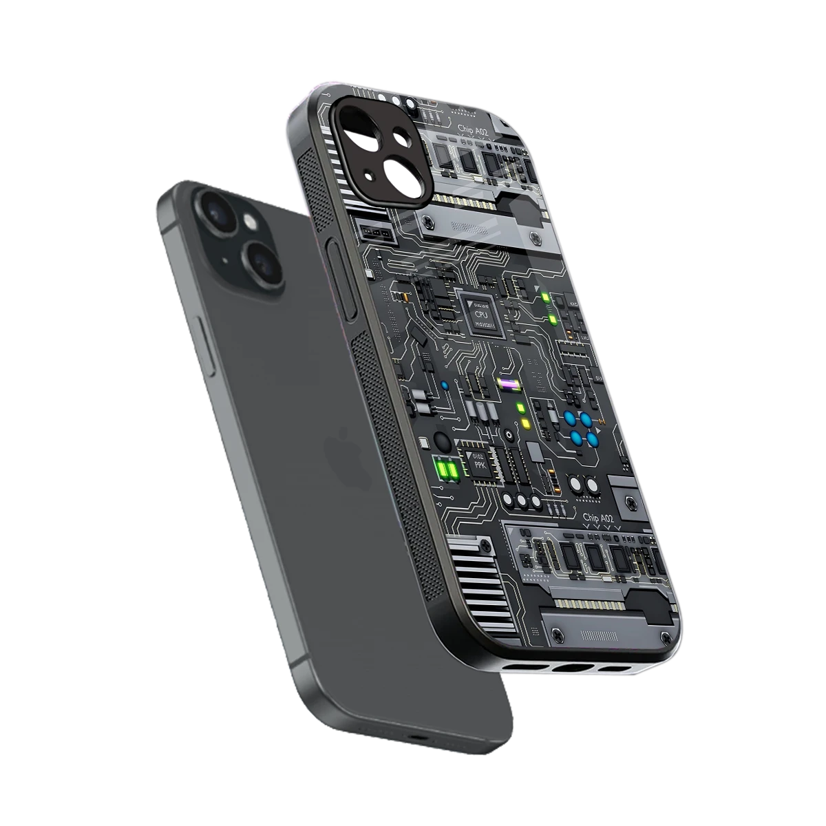 Cybercore sleek iphone 14 plus cover with tempered glass back and TPU edges