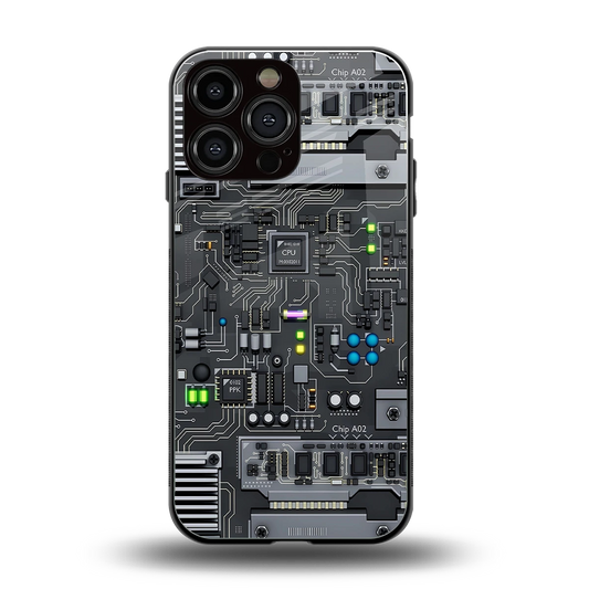 Cybercore back phone cover | glass case for iphone 15 pro max