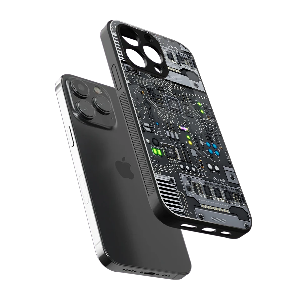 Cybercore sleek iphone 15 pro max cover with tempered glass back and TPU edges