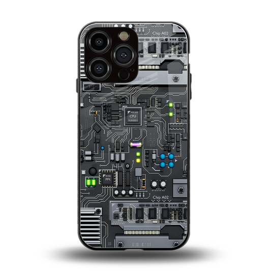 Cybercore back phone cover | glass case for iphone 16 pro max