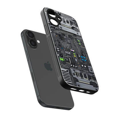 Cybercore sleek iPhone 16 cover with tempered glass back and TPU edges
