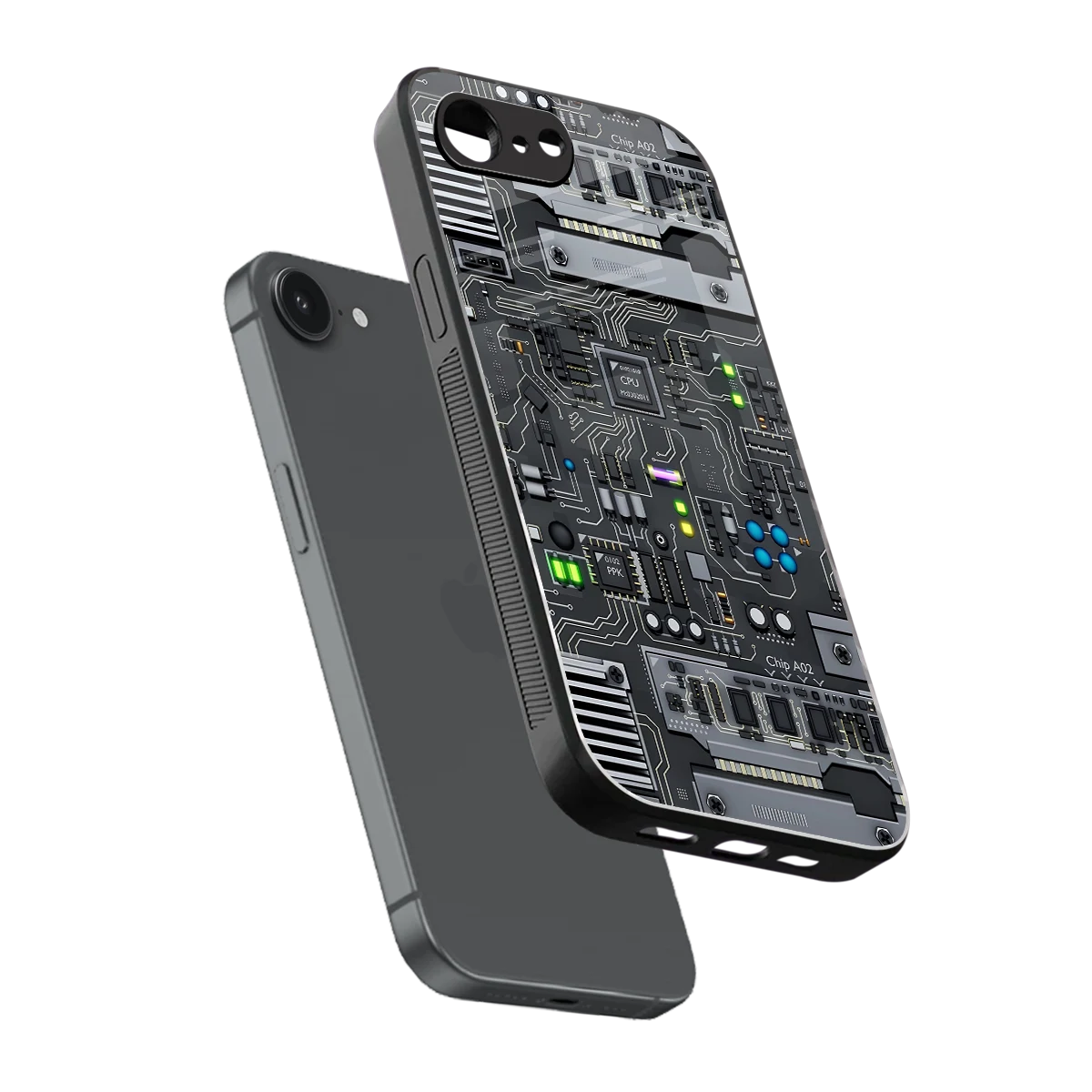 Cybercore sleek iphone 17e cover with tempered glass back and TPU edges