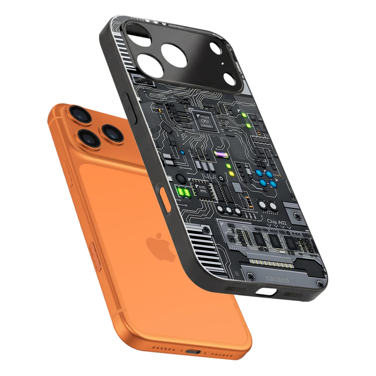 Cybercore sleek iphone 17 pro cover with tempered glass back and TPU edges